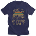 Supernatural T-Shirts Vintage Men's T Shirt Carry On My Wayward Son Dark Heather Unique Tee Shirt Cotton Printed Tshirt Clothing