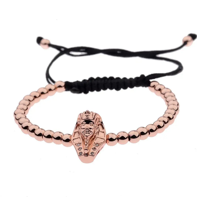 France Egypt Couple Bracelet Jewelry Gold&Silver Color Alloy Pharaoh Shape Luxury Woven Bracelet Best Gift For Men Women Jewelry