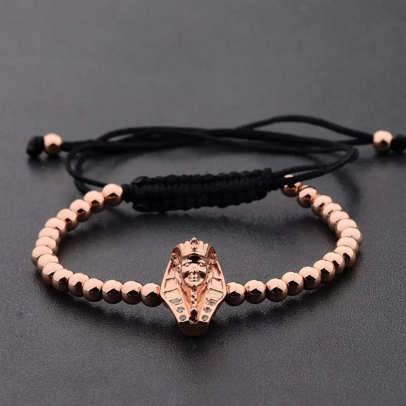 France Egypt Couple Bracelet Jewelry Gold&Silver Color Alloy Pharaoh Shape Luxury Woven Bracelet Best Gift For Men Women Jewelry