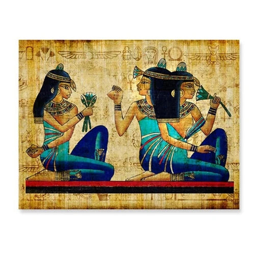 Egypt Wall Art Canvas Poster Parchment Paper Style Old Antique Poster Prints Retro Egyptian Picture Wall Decor King Tut Queen