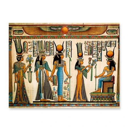 Egypt Wall Art Canvas Poster Parchment Paper Style Old Antique Poster Prints Retro Egyptian Picture Wall Decor King Tut Queen