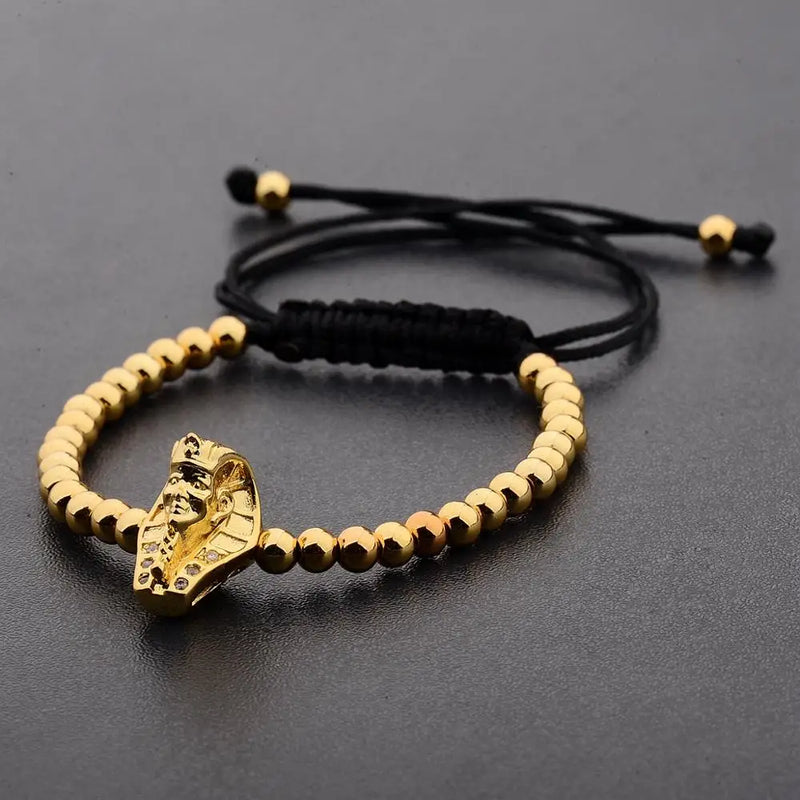 France Egypt Couple Bracelet Jewelry Gold&Silver Color Alloy Pharaoh Shape Luxury Woven Bracelet Best Gift For Men Women Jewelry