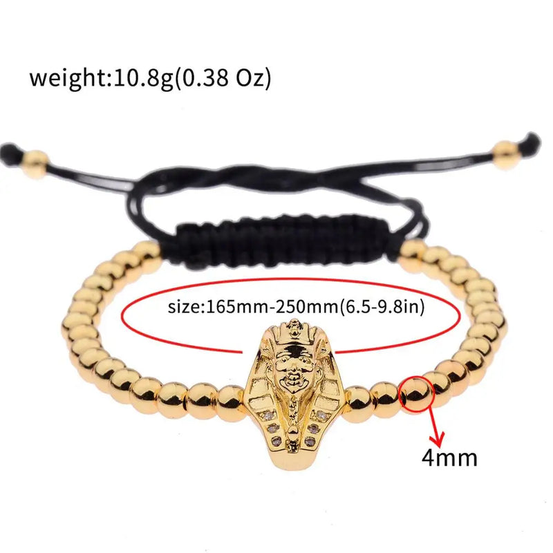 France Egypt Couple Bracelet Jewelry Gold&Silver Color Alloy Pharaoh Shape Luxury Woven Bracelet Best Gift For Men Women Jewelry