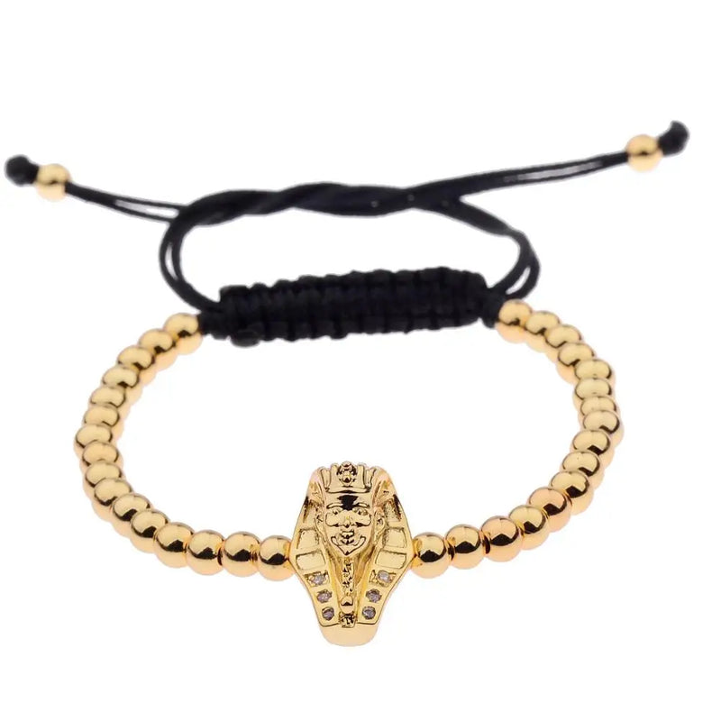 France Egypt Couple Bracelet Jewelry Gold&Silver Color Alloy Pharaoh Shape Luxury Woven Bracelet Best Gift For Men Women Jewelry