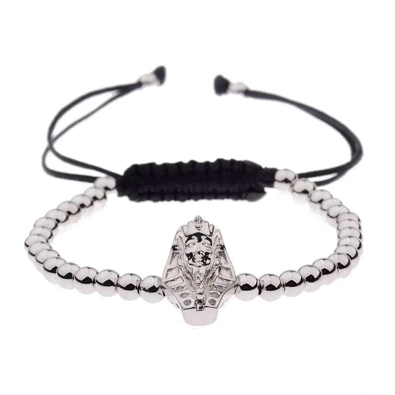 France Egypt Couple Bracelet Jewelry Gold&Silver Color Alloy Pharaoh Shape Luxury Woven Bracelet Best Gift For Men Women Jewelry