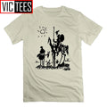 Picasso Art Painting Man's T-Shirt Don Quixote knight Vintage Men T Shirts Tees Short Sleeve 100% Cotton Funny O Neck