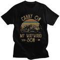 Supernatural T-Shirts Vintage Men's T Shirt Carry On My Wayward Son Dark Heather Unique Tee Shirt Cotton Printed Tshirt Clothing