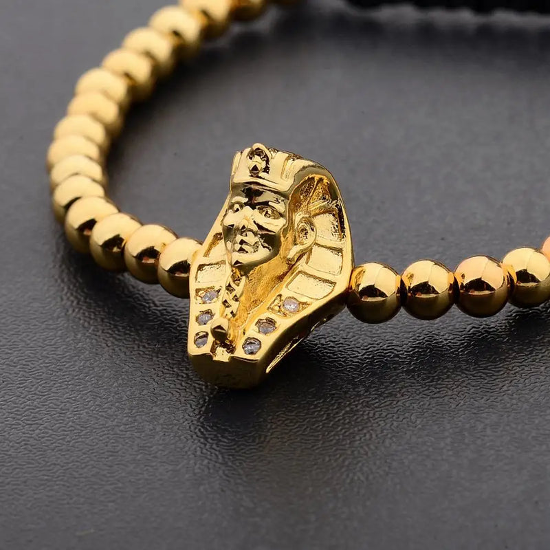 France Egypt Couple Bracelet Jewelry Gold&Silver Color Alloy Pharaoh Shape Luxury Woven Bracelet Best Gift For Men Women Jewelry