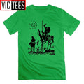 Picasso Art Painting Man's T-Shirt Don Quixote knight Vintage Men T Shirts Tees Short Sleeve 100% Cotton Funny O Neck