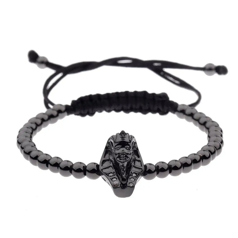 France Egypt Couple Bracelet Jewelry Gold&Silver Color Alloy Pharaoh Shape Luxury Woven Bracelet Best Gift For Men Women Jewelry