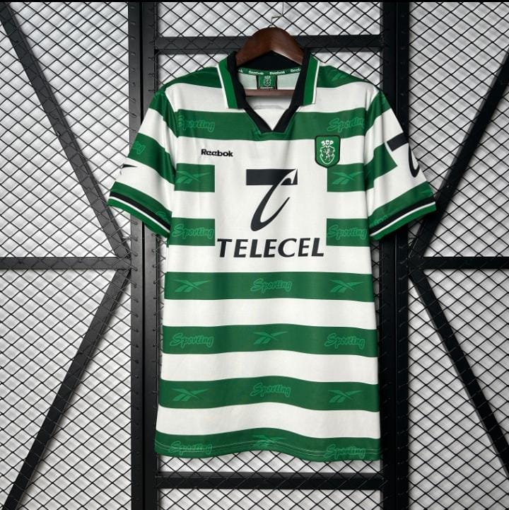 Camisa Sporting Lisboa Retro I 1999/2000 Verde e Banca Reebok