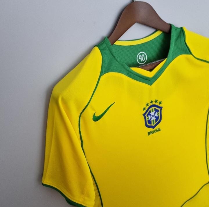 Camisa Brasil I 2004/05 Retrô Nike - Amarela
