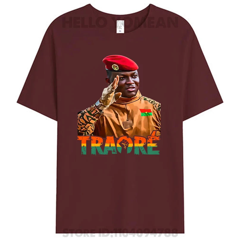 Burkina Faso Ibrahim Traoré African President Thomas Sankara Tees Unisex Women Men's Cotton T-Shirt Tops Gifts