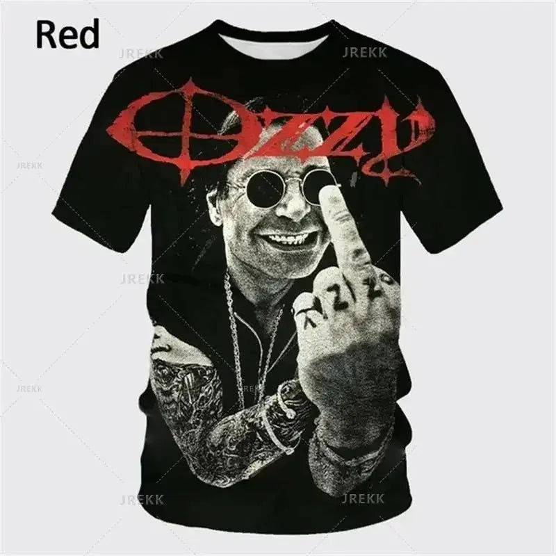 Punk Band Rock Band Ozzy Osbourne Print T Shirt Creative Rapper Fashion Short-sleeved Clothing Top 3D T-Shirt For Men Kid tshirt