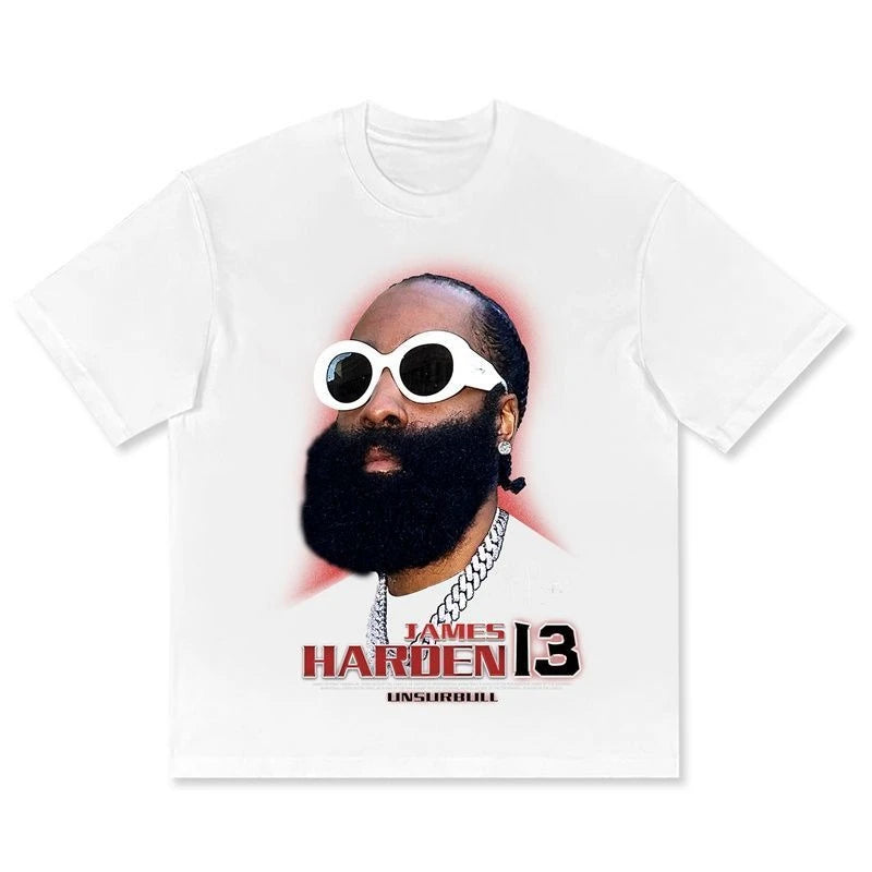 Men's T-shirt Summer Fashion Hot Star T-shirt Harden Three-ball Booker Morant Ubray American Vintage Cotton Loose Short Sleeves