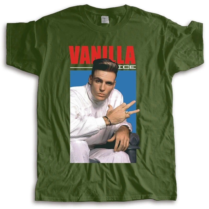 Tshirt men summer top tees men novelty tshirt Vanilla Ice Couch on Vintage Black - T-Shirt unisex t-shirt loose style tops