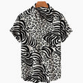 2024 Men's Leopard 3D Shirts Summer Hawaii Beach Shirt Men's Short Sleeve Retro Fashion Clothing Personalized Design Men's Tops