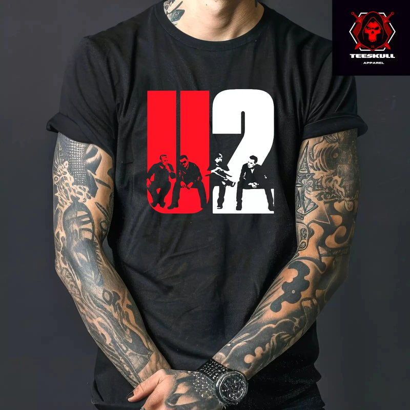 U2 Classic Rock Band Logo Tee  American Men Women Hip-hop Street Rock Short-sleeved Cotton Band Singer Rock Top