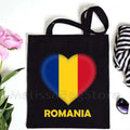 Love Denmark France Greece Egypt Ecuador Mexico Romania Djibouti USA UAE UK Belgium Cape Verde Heart Flag Cute Tote Bag Handbags