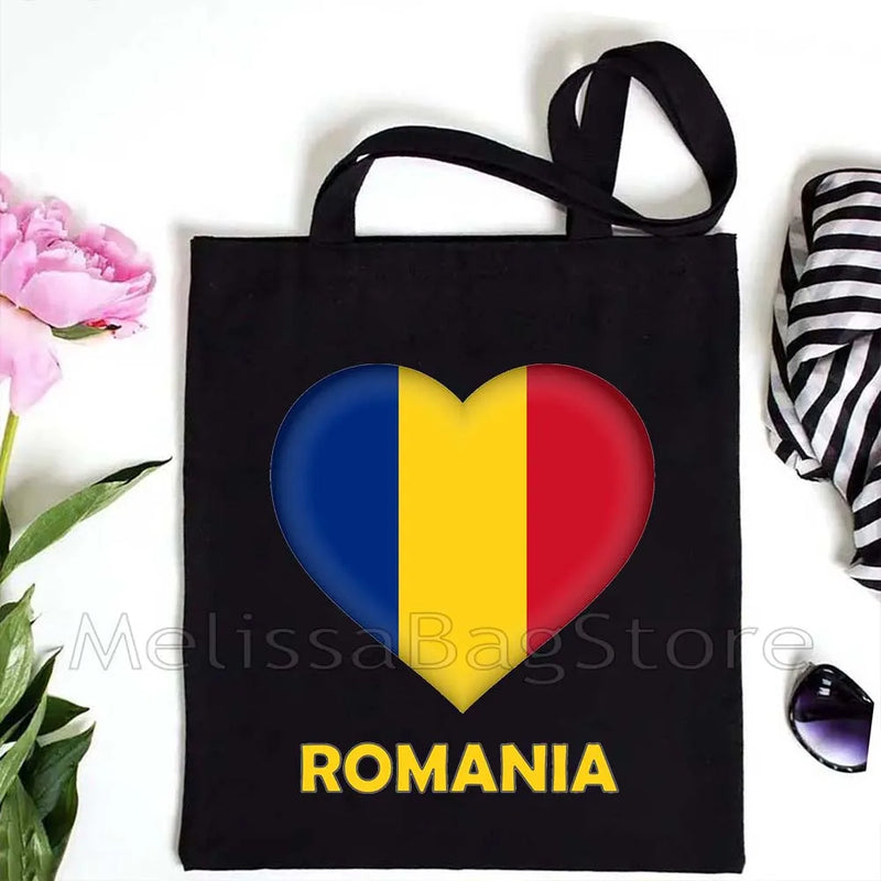 Love Denmark France Greece Egypt Ecuador Mexico Romania Djibouti USA UAE UK Belgium Cape Verde Heart Flag Cute Tote Bag Handbags