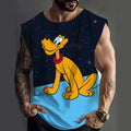Gym Brand clothing Bodybuilding Fitness Mens running tanks workout Disney Goofy Print vest Stringer sportswear muscle undershirt