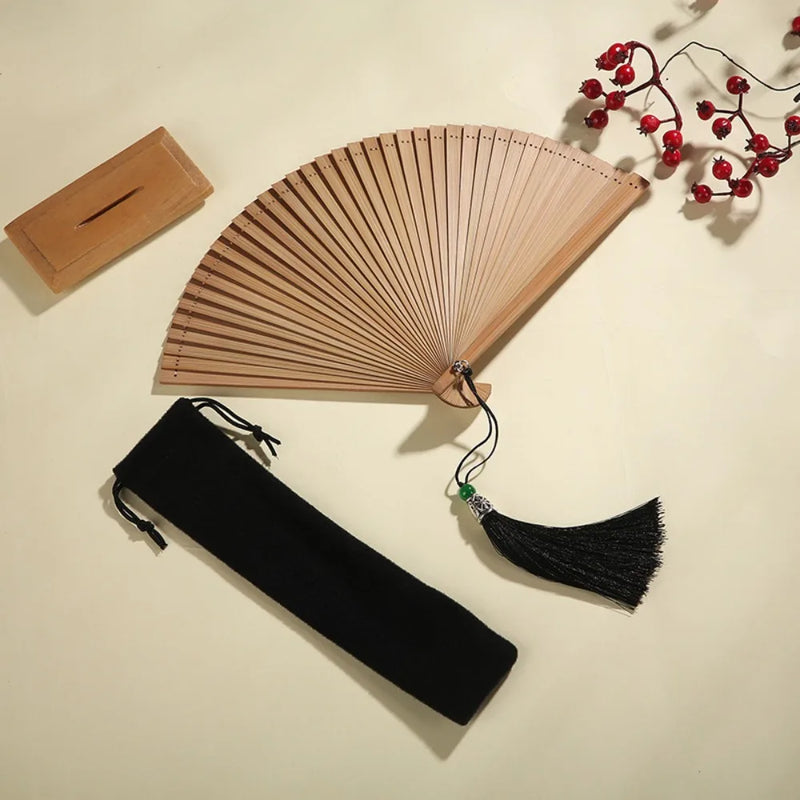 Classical Bamboo Fan Dance Fan Antique Small Dance Props Compact Folding Portable Ornament Kimono Fan Handmade Fans for Women