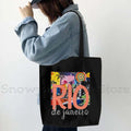 Brazil Map Brazilian Flag Heartbeat Guitar Love Heart Country Watercolor Gift Shoulder Canvas Tote Bag Harajuku Fashion Handbag