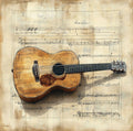 Retro Antique Music Instruments Guitar Microphone Drums Piano Art Poster Canvas Painting Wall Prints Picture Room Home Decor