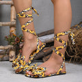 Flat sandals women's 2025 summer open-toe leg lace-up sandals non-slip casual fashion lace-up Roman women's shoes large size
