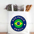 Brazil Map Brazilian Flag Heartbeat Guitar Love Heart Country Watercolor Gift Shoulder Canvas Tote Bag Harajuku Fashion Handbag