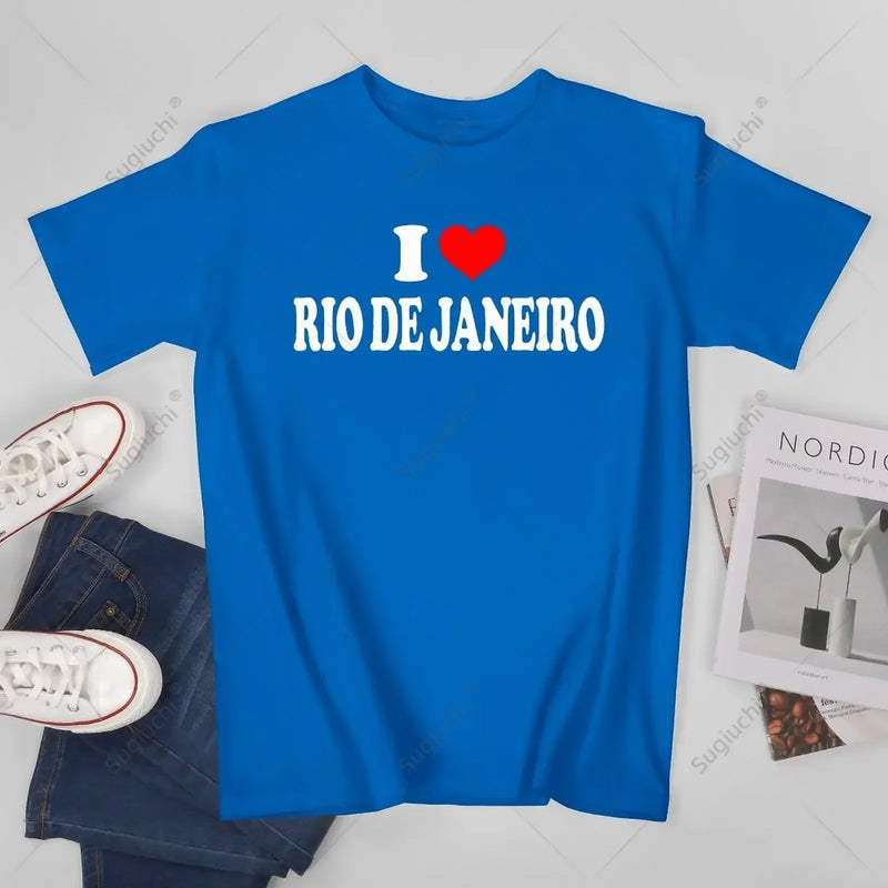 Unisex Men I Love Rio De Janeiro Tshirt Tees T Shirts Women Boys 100% Cotton T-Shirt