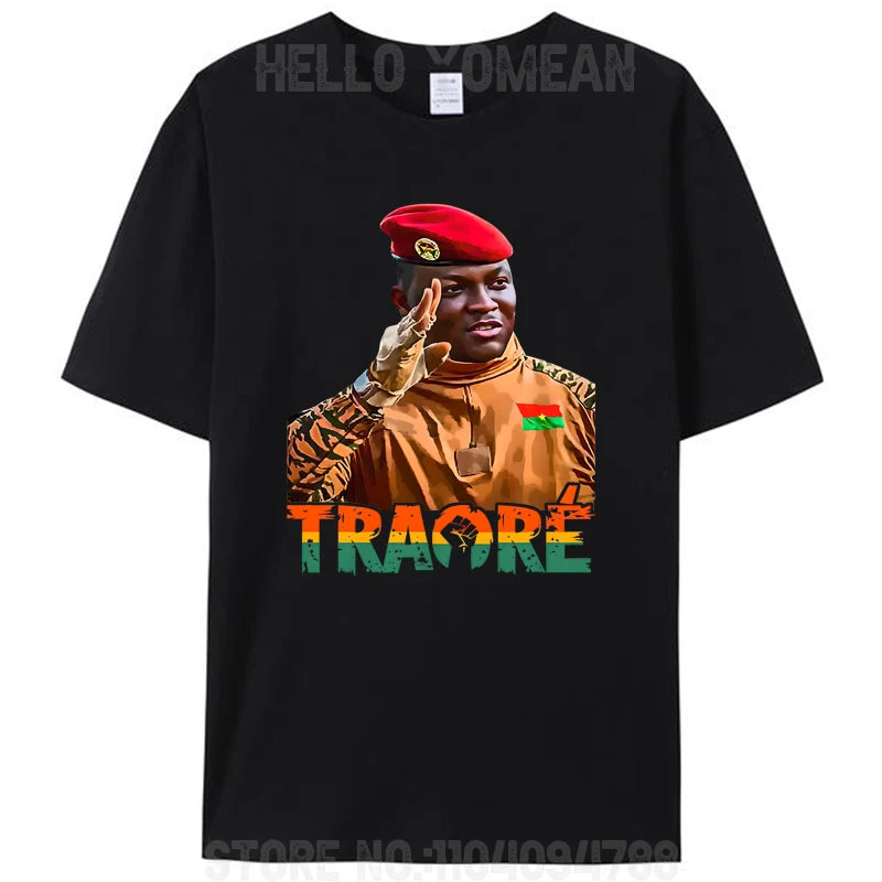 Burkina Faso Ibrahim Traoré African President Thomas Sankara Tees Unisex Women Men's Cotton T-Shirt Tops Gifts