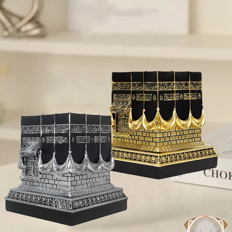 Islamic Kaba Replice Model Home Table Ornament Figurine Art Decor Crafts for Office Fireplace Shelf Party Bedroom Living Room