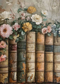 Retro Abstract Dark College Books Skull Flowers Candles Poster Canvas Art Painting Printing Home Room Wall Pictures Decor Gift