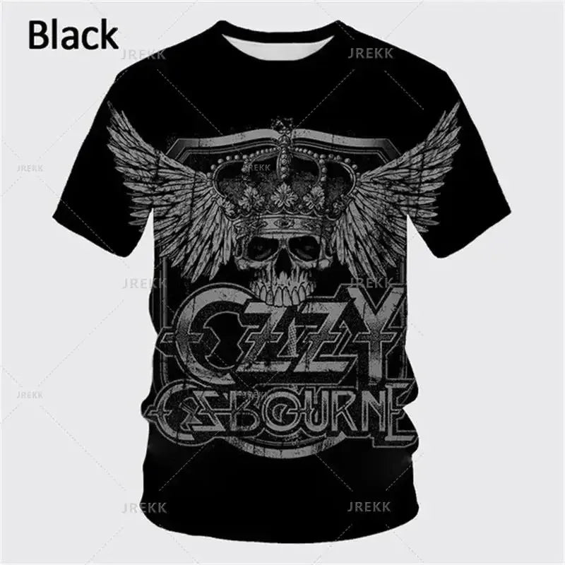 Punk Band Rock Band Ozzy Osbourne Print T Shirt Creative Rapper Fashion Short-sleeved Clothing Top 3D T-Shirt For Men Kid tshirt