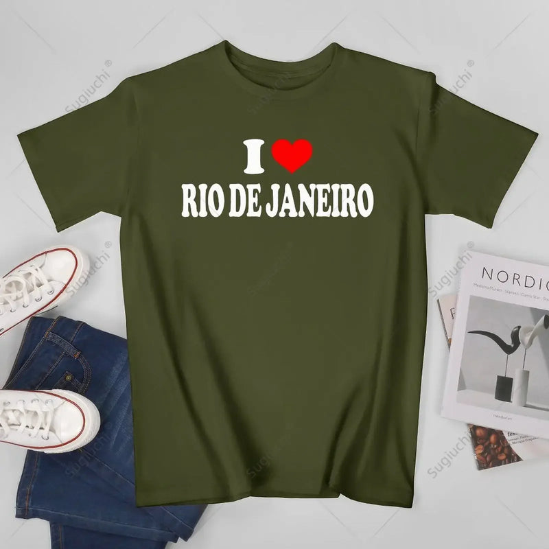 Unisex Men I Love Rio De Janeiro Tshirt Tees T Shirts Women Boys 100% Cotton T-Shirt