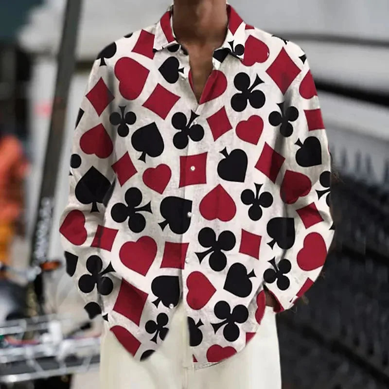 2023 Fashion Shirt Lapel Casual Men's Graffiti Ink Painting Flower Butterfly Outdoor Retro High Quality Material Top Plus Size