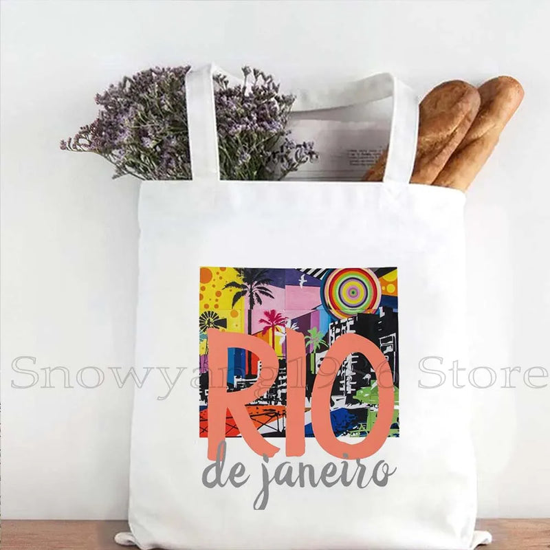 Brazil Map Brazilian Flag Heartbeat Guitar Love Heart Country Watercolor Gift Shoulder Canvas Tote Bag Harajuku Fashion Handbag