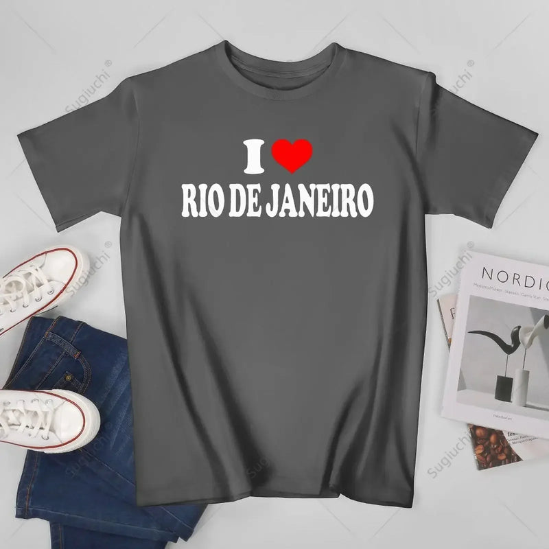 Unisex Men I Love Rio De Janeiro Tshirt Tees T Shirts Women Boys 100% Cotton T-Shirt