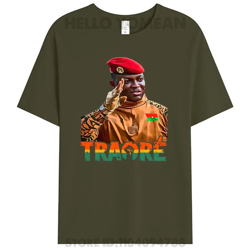 Burkina Faso Ibrahim Traoré African President Thomas Sankara Tees Unisex Women Men's Cotton T-Shirt Tops Gifts