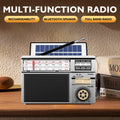 Retro All-Band Radio with Wireless Audio Connectivity, Solar & Multi-Mode Charging, Long-Lasting Battery & Multiple Play Modes