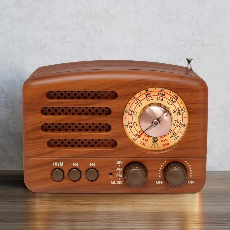 New Classical Retro FM AM Desktop Radio Receiver Rechargeable Portable MP3 Radios Stereo 3W Bluetooth Speaker AUX USB