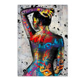 Street Art Woman Body Graffiti Wall Art Canvas Painting Female Body Tattoo Poster And Prints Pictures For Bedroom Home Decor