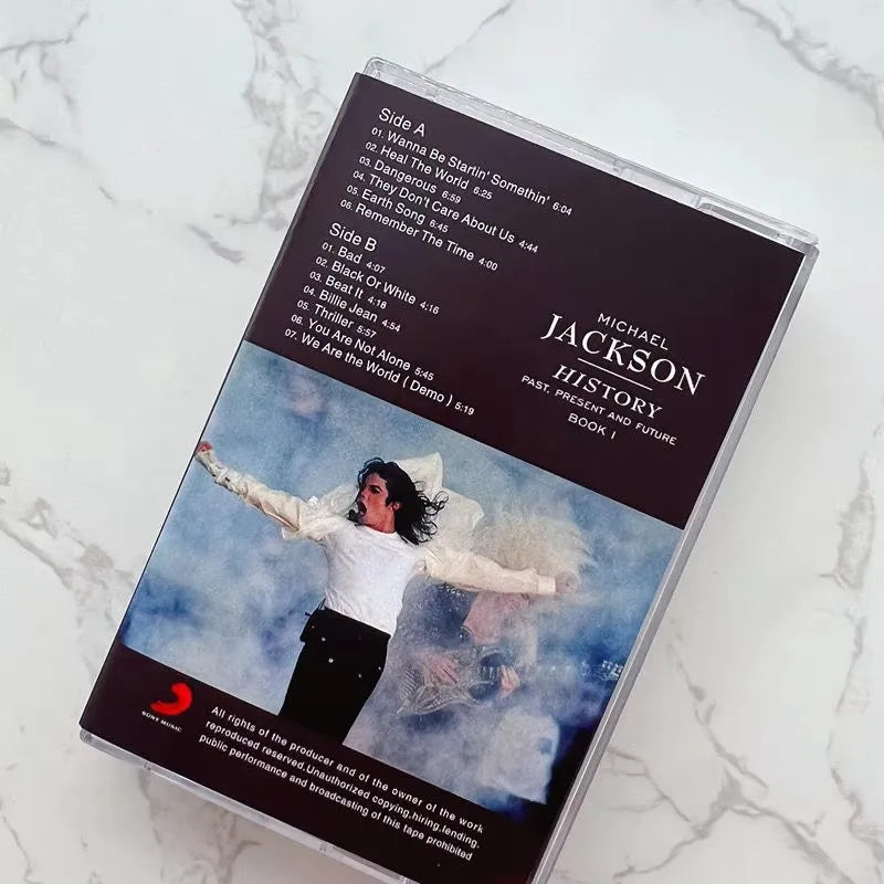 Retro MJ King of pop Michael Jackson Music Tape Bad Album HIStory Cassettes Cosplay Walkman Recorder Car Soundtracks Box Gifts