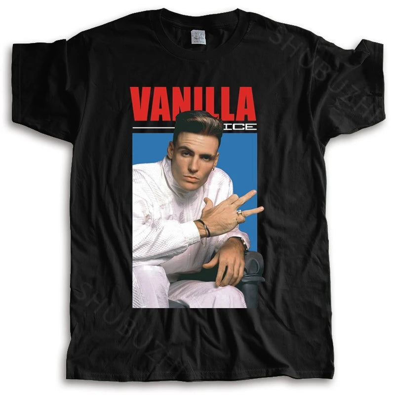 Tshirt men summer top tees men novelty tshirt Vanilla Ice Couch on Vintage Black - T-Shirt unisex t-shirt loose style tops