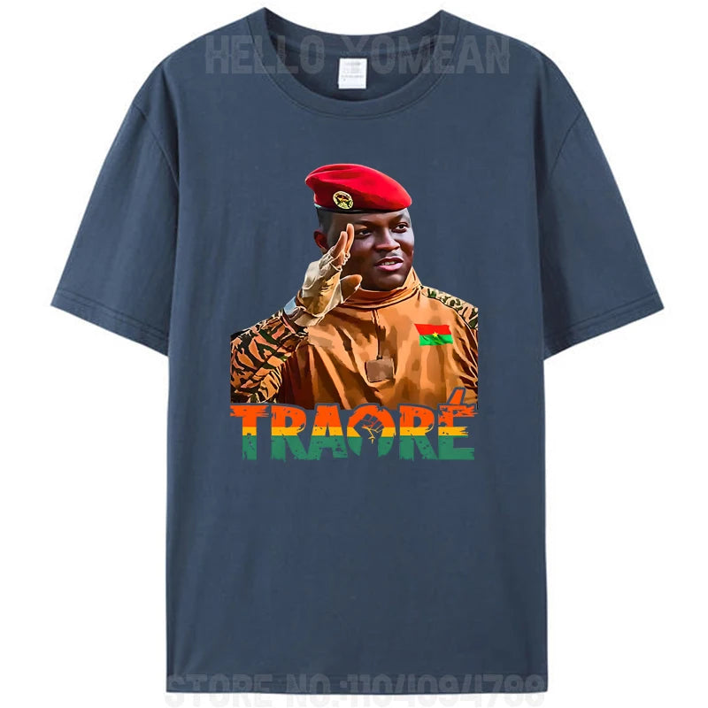 Burkina Faso Ibrahim Traoré African President Thomas Sankara Tees Unisex Women Men's Cotton T-Shirt Tops Gifts