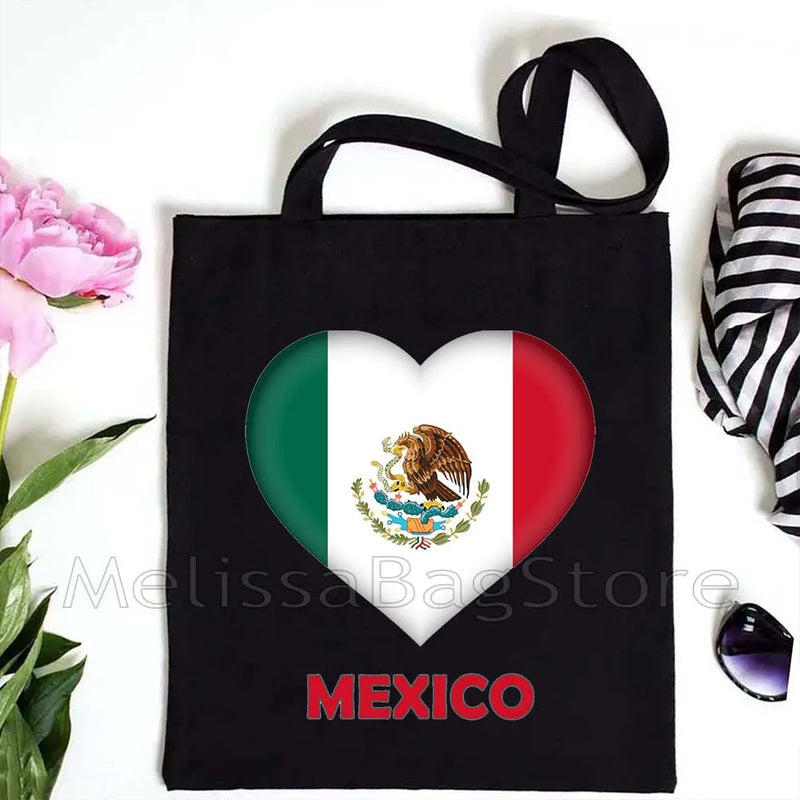 Love Denmark France Greece Egypt Ecuador Mexico Romania Djibouti USA UAE UK Belgium Cape Verde Heart Flag Cute Tote Bag Handbags
