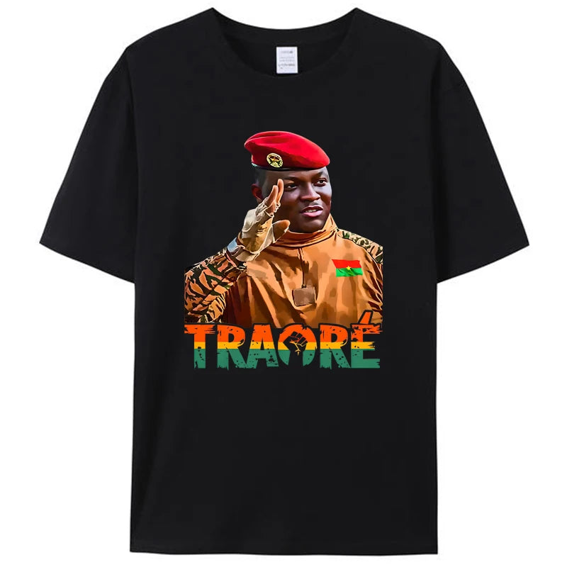 Burkina Faso Ibrahim Traoré African President Thomas Sankara Tees Unisex Women Men's Cotton T-Shirt Tops Gifts