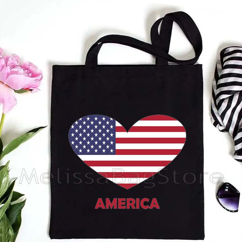 Love Denmark France Greece Egypt Ecuador Mexico Romania Djibouti USA UAE UK Belgium Cape Verde Heart Flag Cute Tote Bag Handbags