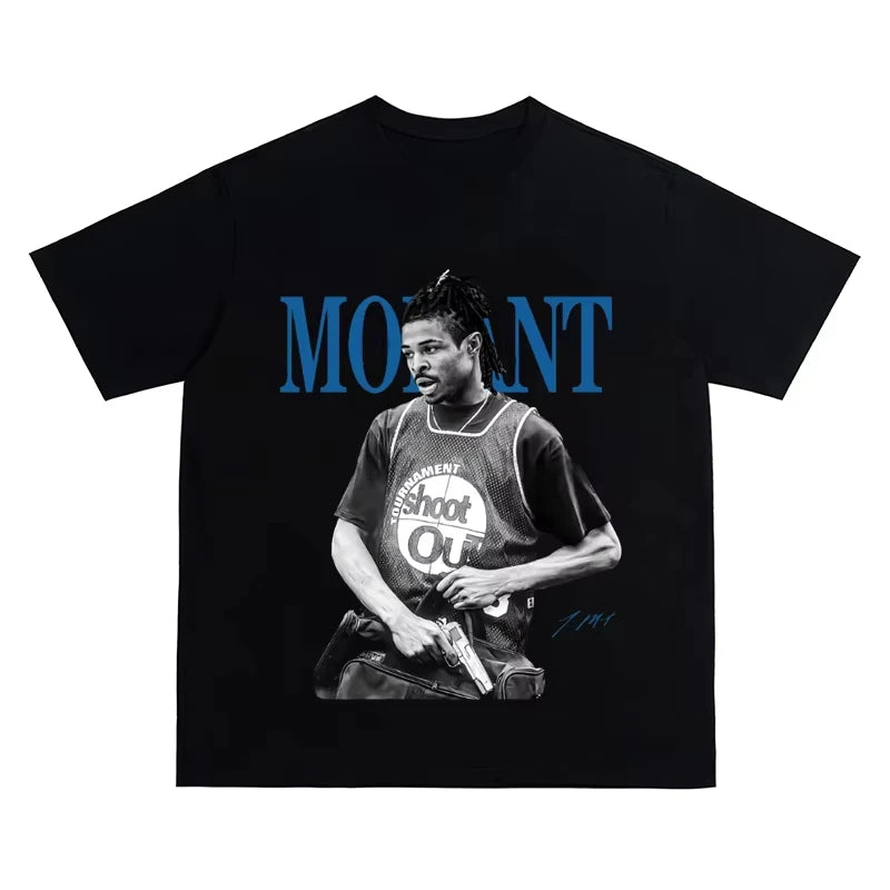 The 2025 New Morant Breathable, Fashionable and Casual High-quality Men's Pure Cotton Round-neck Graphic Printed T-shirt